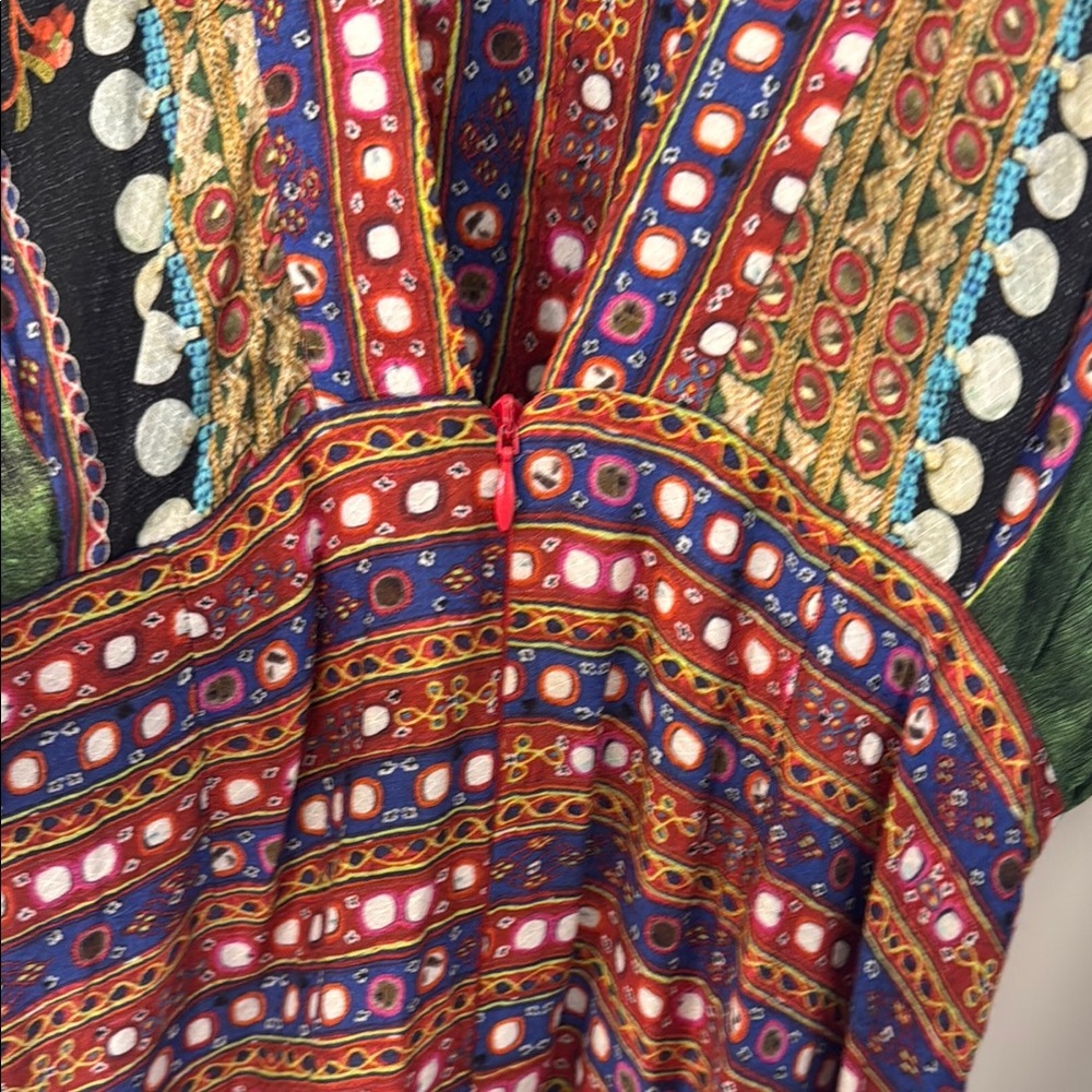 FARM Rio Red and Blue Bell Sleeve Sundress - Picture 6 of 10
